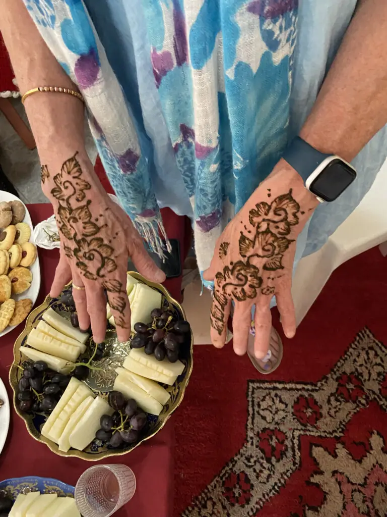 Henna on Barbara's hands.